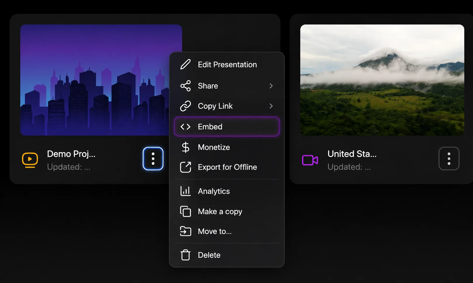 A MediaZilla presentation embedded on a website