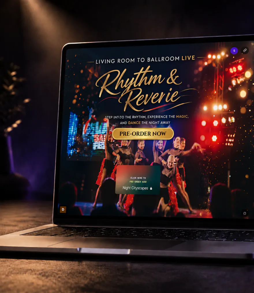 Branded video presentation on a laptop