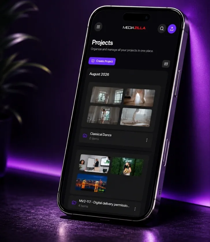 MediaZilla projects on a phone