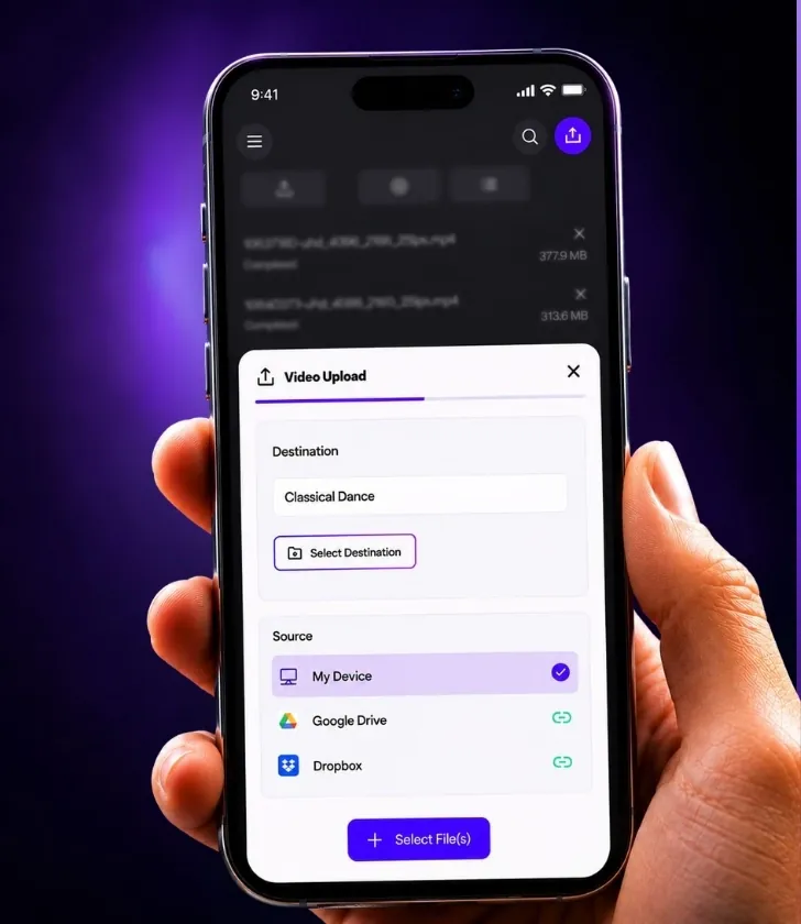 Uploading a video from a phone