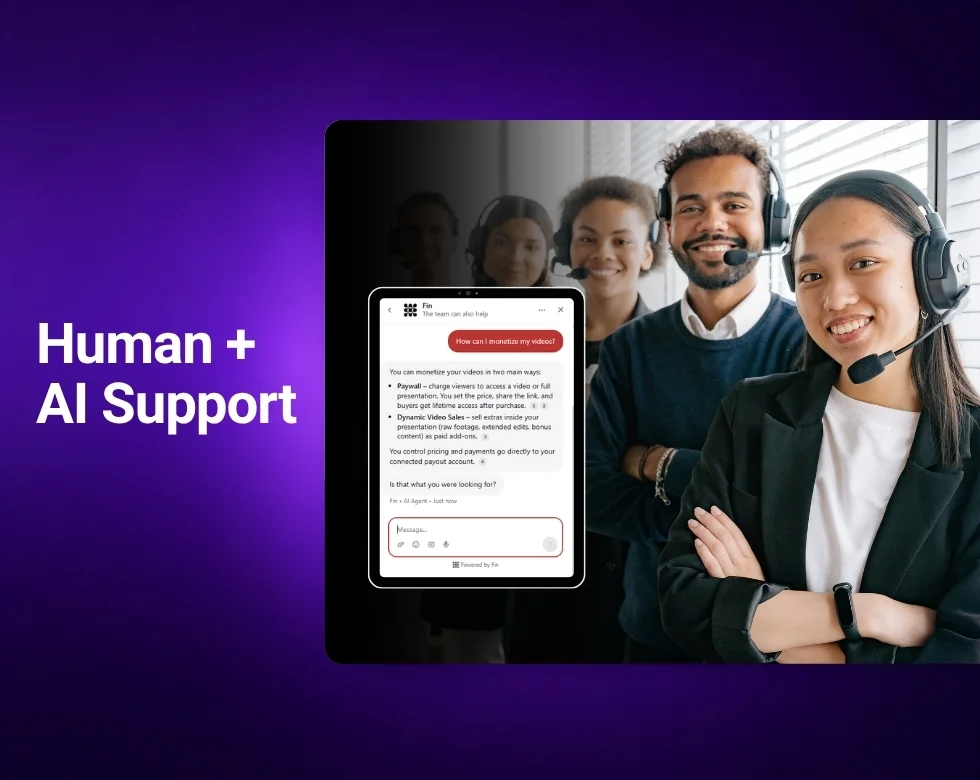 Human and AI support for MediaZilla customers