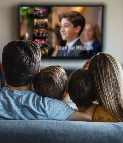 People watching the delivered film together